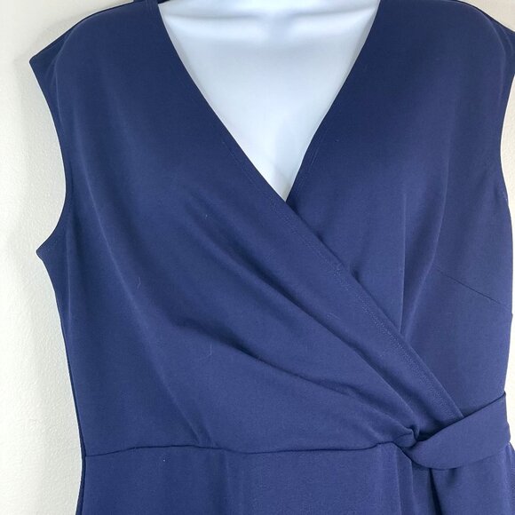 Womens Side Knot Sheath Dress XLarge Navy Blue Timeless Classic Career Night Out - Picture 2 of 7